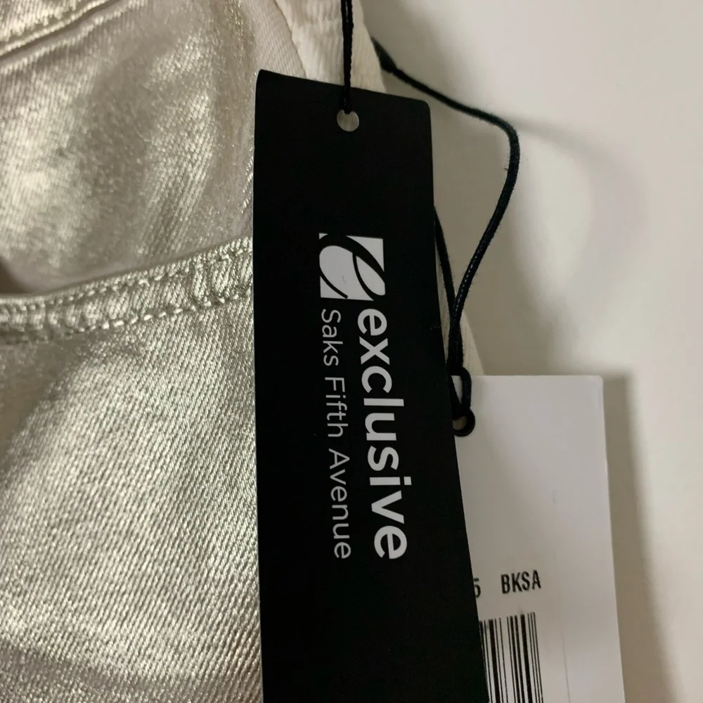 7 For All‎ Mankind High Waist Gold Metallic Cream Shorts Size 25